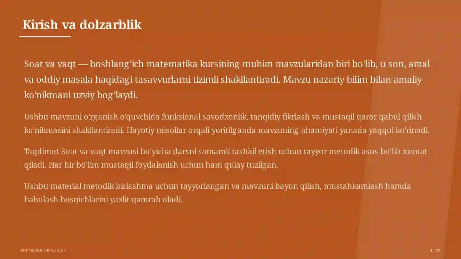 Soat va vaqt (1-sinf) 4