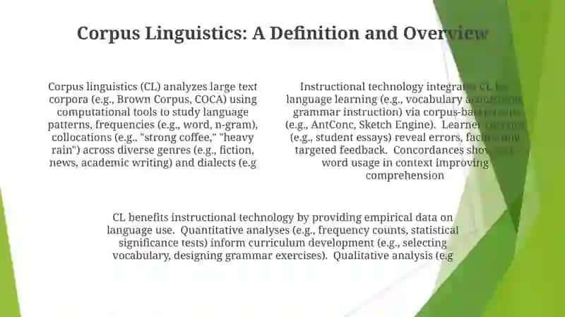 Corpus Linguistics and Instructional Technology 4