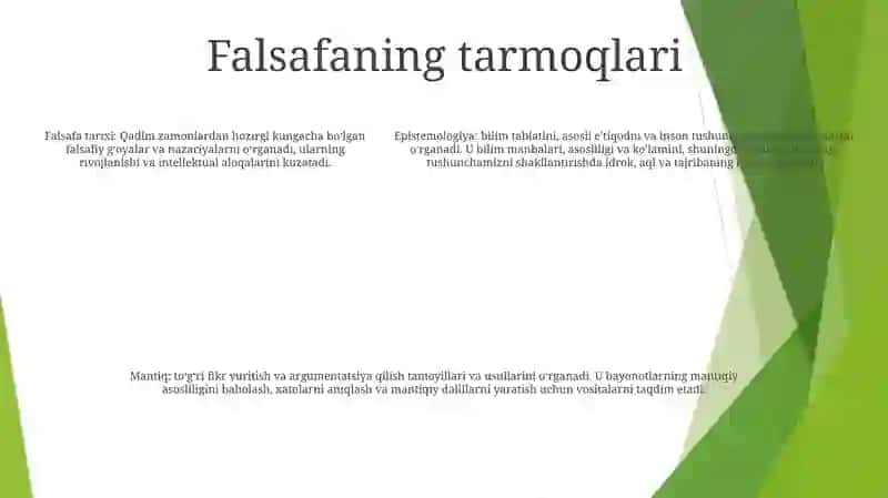 Rivojlanish Falsafasi.Bilim Nazariyasi.Mantiq 4
