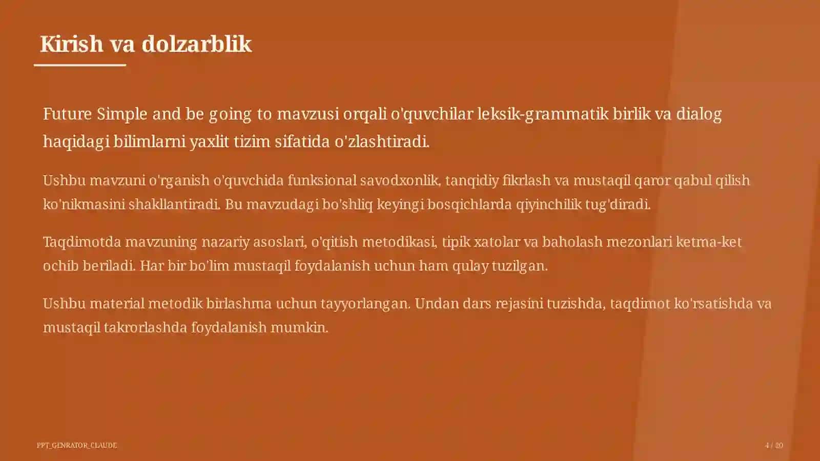 Future Simple and be going to (7-sinf) 4