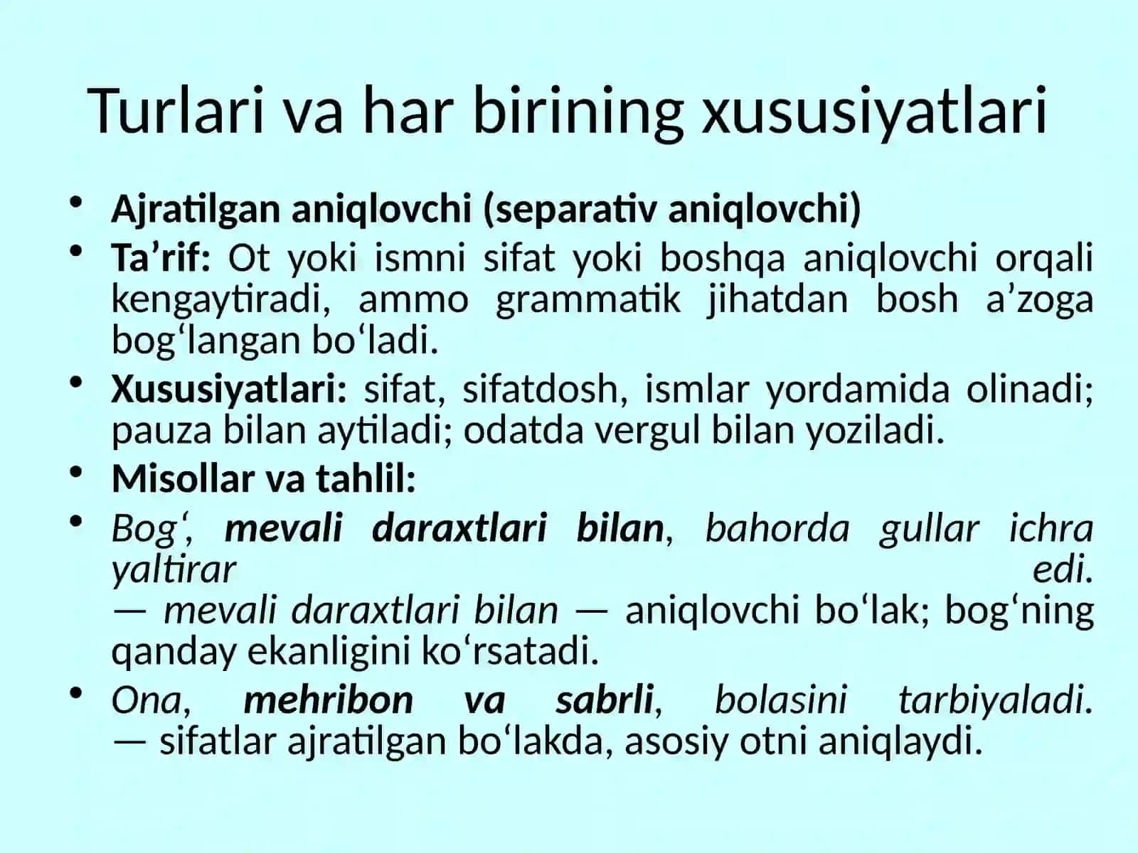 Gapda ajratilgan so`z shakllari 4