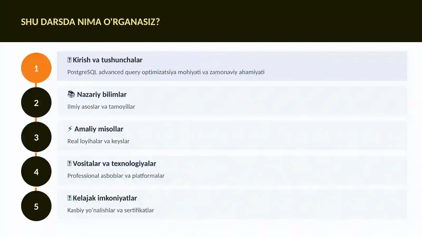 PostgreSQL advanced query optimizatsiya 4