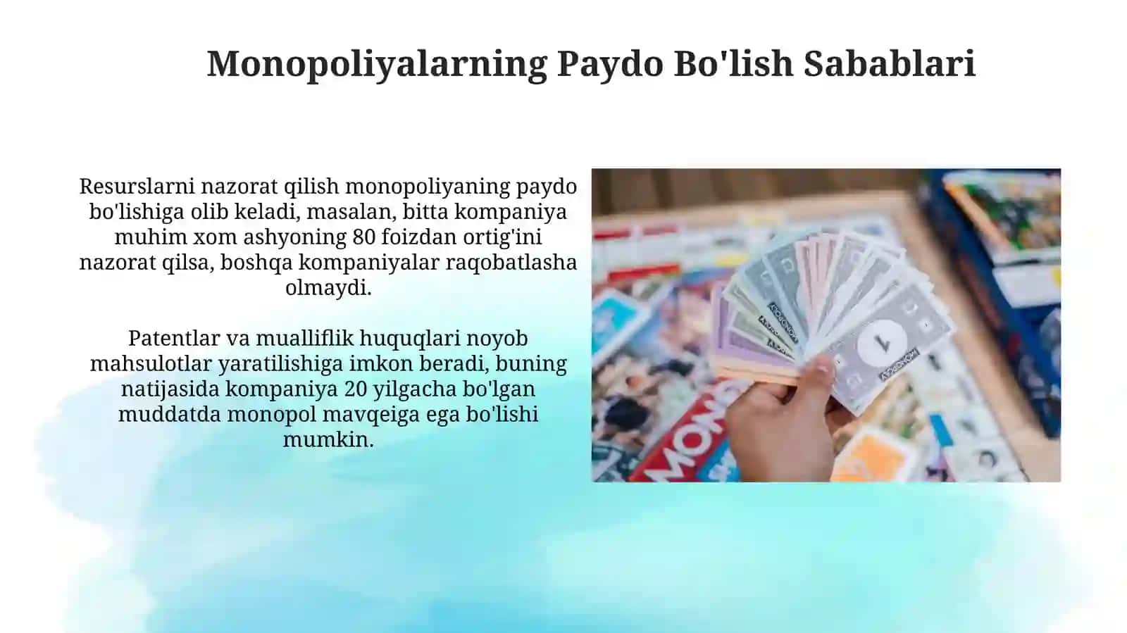 Monopoliyalar, ularning amal qilishi va tartibgasolinishixususiyatlari 4