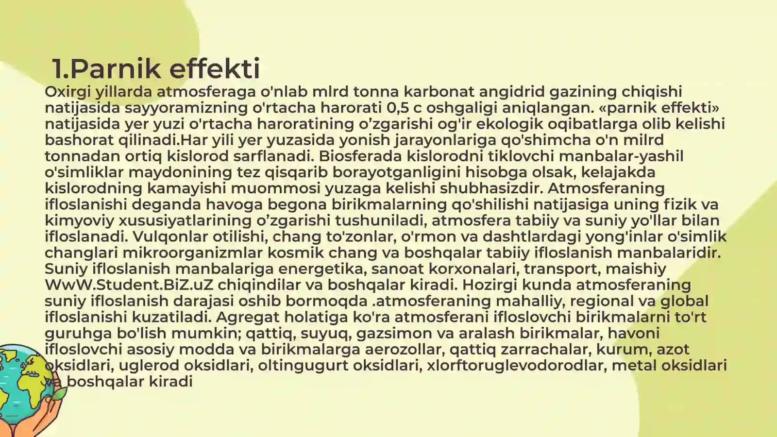 ATMOSFERA HAVOSINING IFLOSLANISHI 4