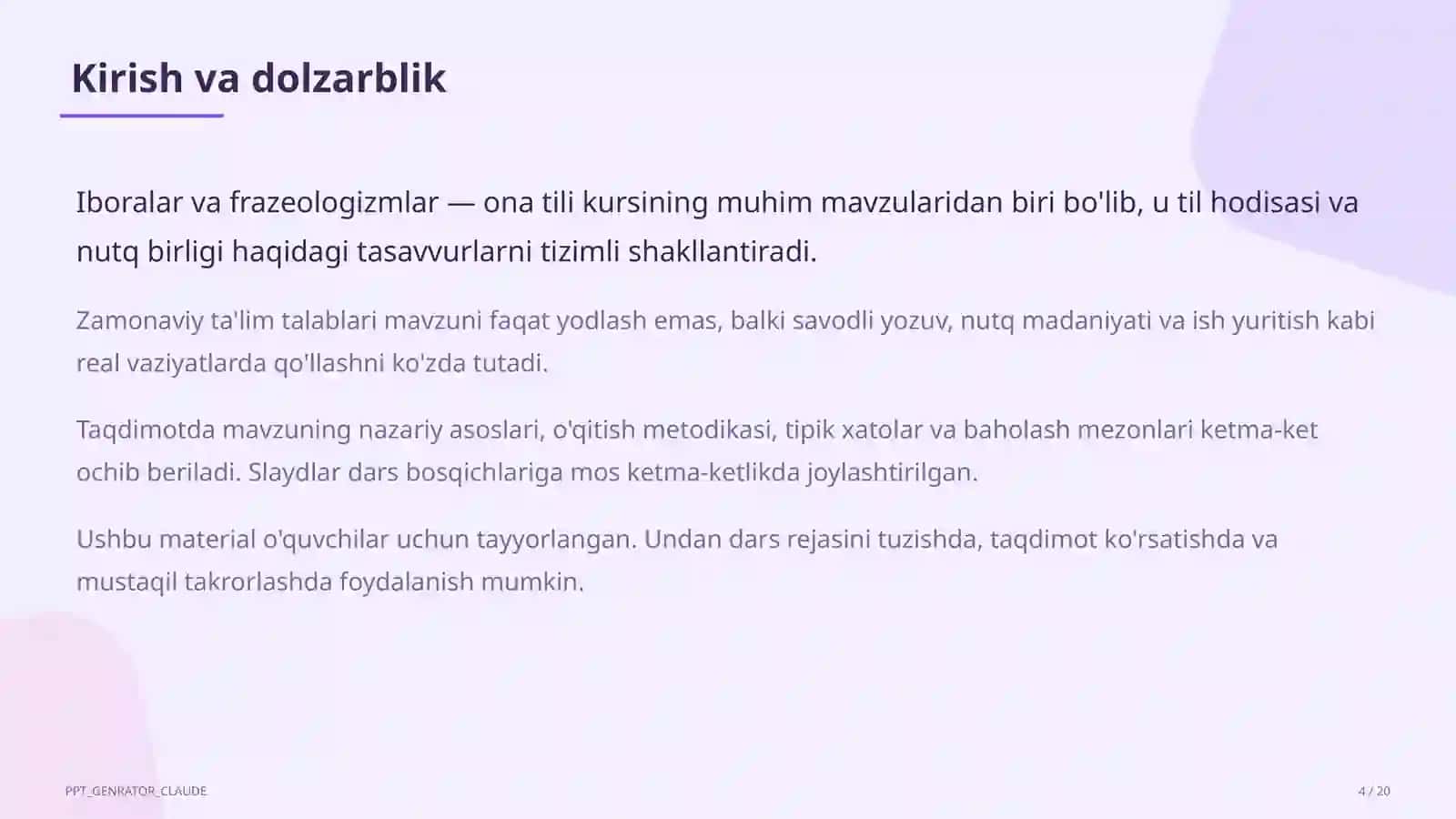 Iboralar va frazeologizmlar (5-sinf) 4