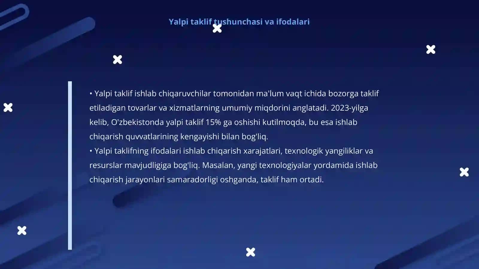 Yalpi talab va yalpi taklif nisbatlari 4