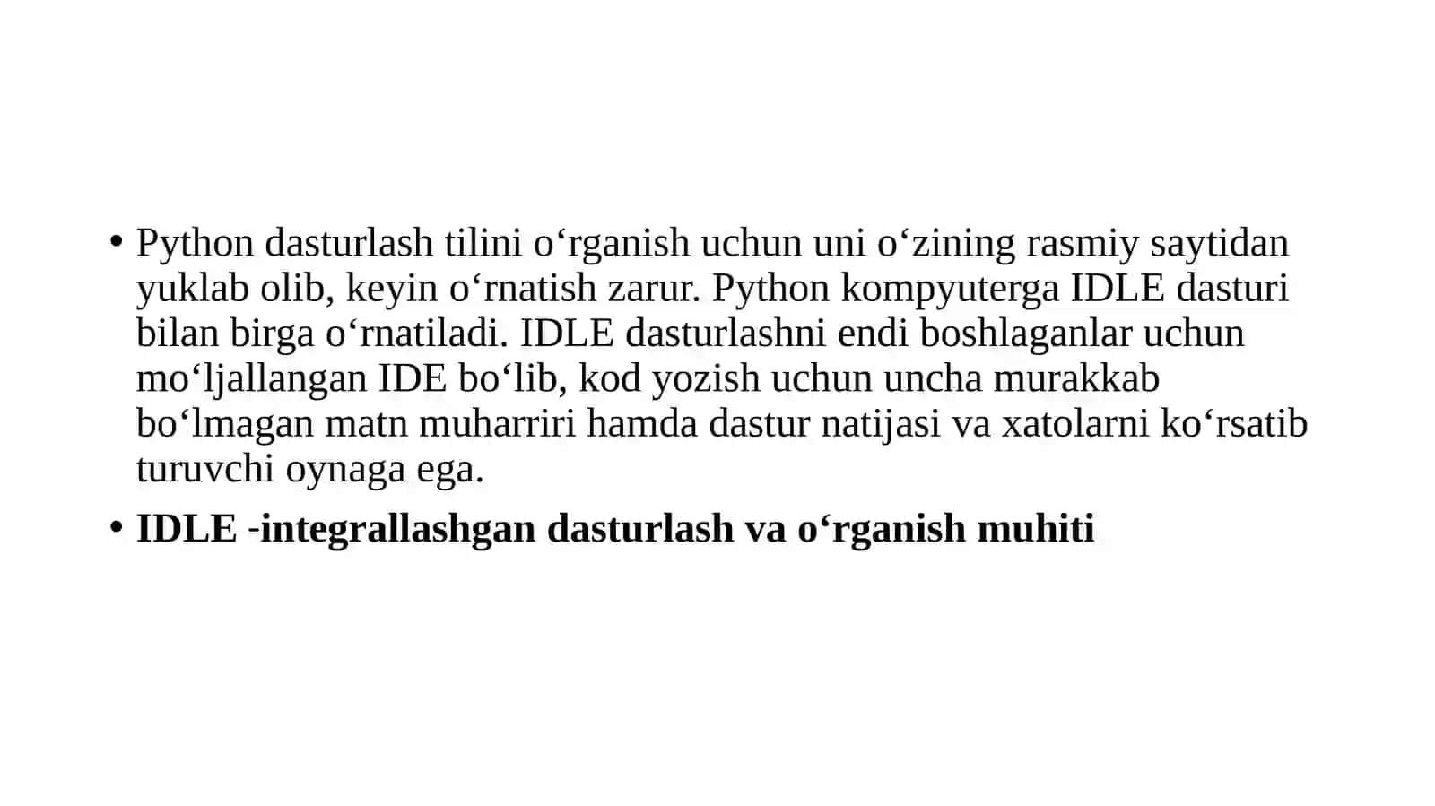 PYTHON DASTURLASH TILINI O‘RNATISH 4