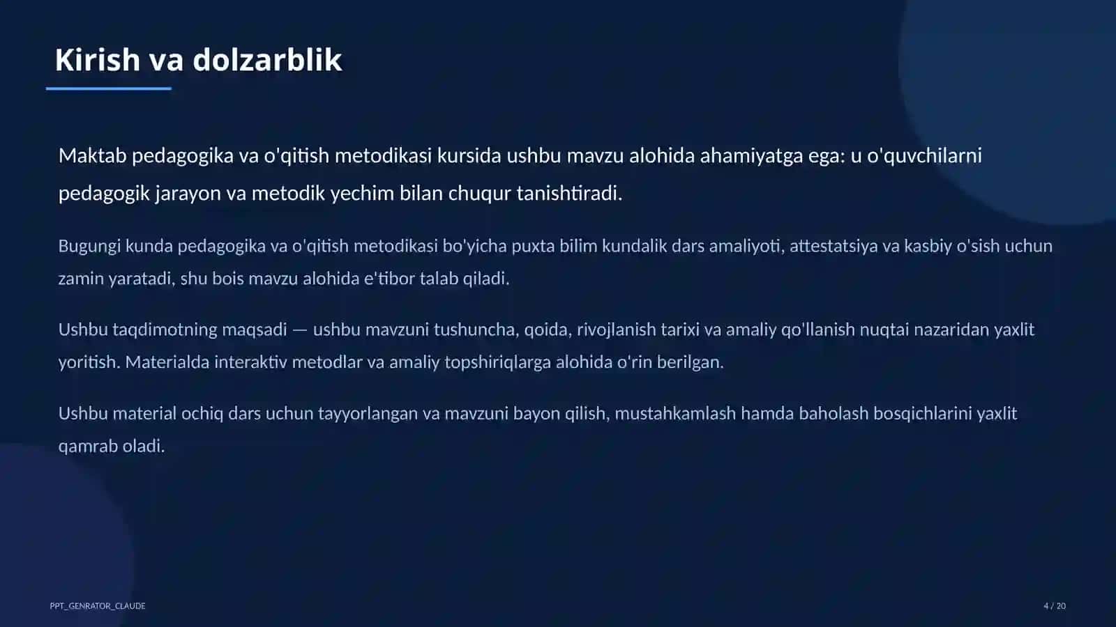 O'qituvchilarning Milliy sertifikatiga tayyorgarlik 4