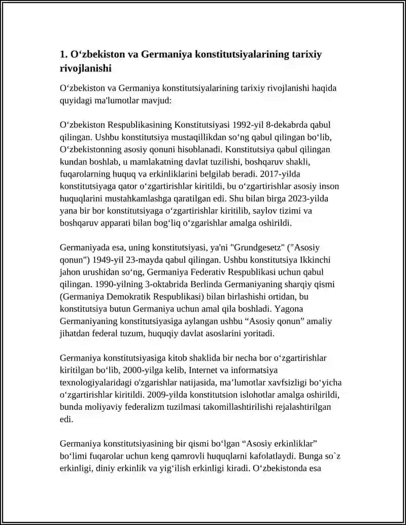 OZBEKISTON VA GERMANIYA DAVLATINING KONSTITUTSIYASI 4