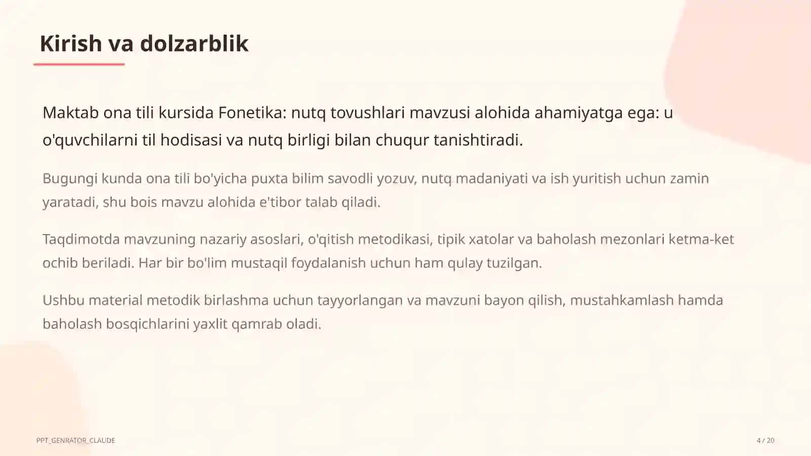 Fonetika: nutq tovushlari (5-sinf) 4