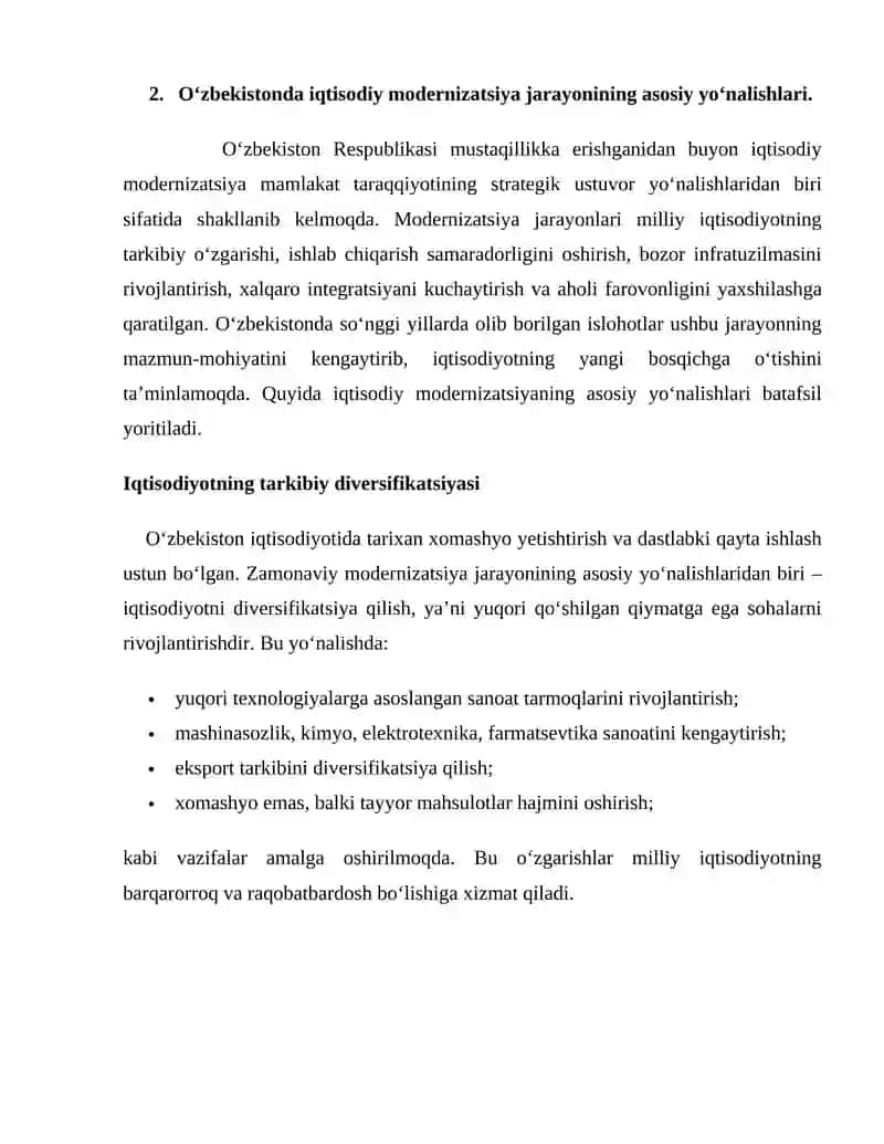 Milliy iqtisodiyotni modernizatsiya qilish jarayonlari 4