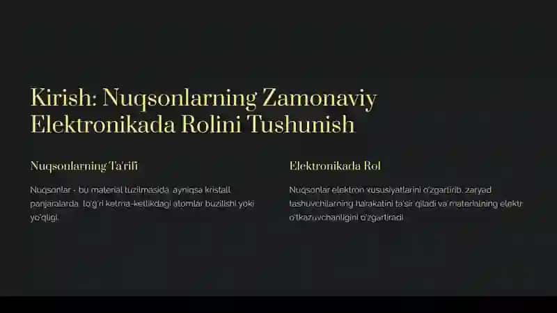 Nuqsonlar va Zaryad Tashuvchilar: Zamonaviy Elektronikaning Asosiy Omillari 4