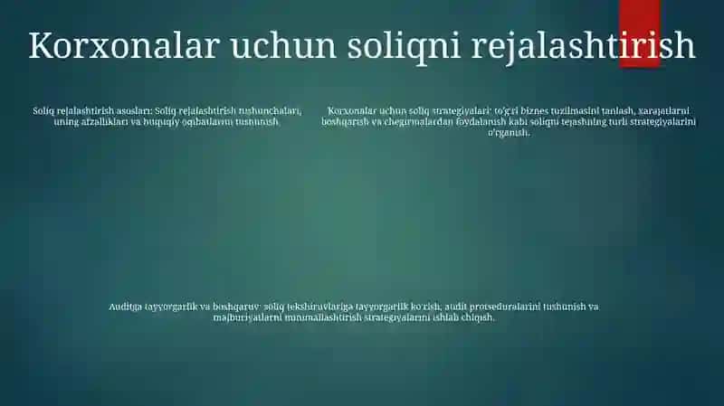 Tadbirkorlikning Soliq Va Audit Bilan Aloqalar 4