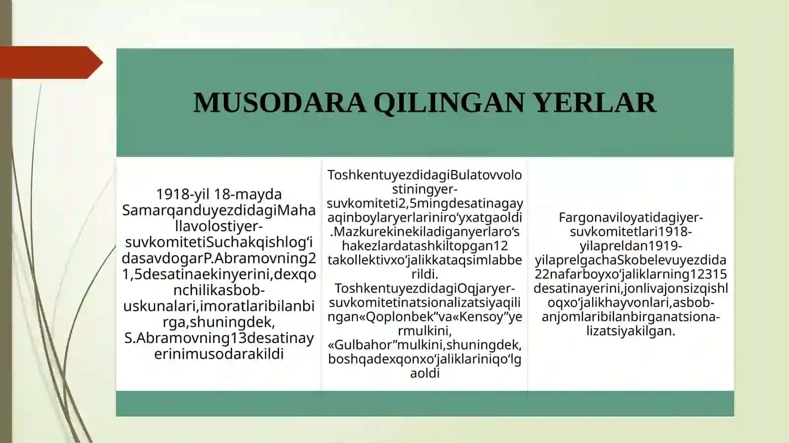 Turkistonda agrar sohadagi munosabatlar, paxtachilik va u bilan bog`liq sanoat korxonalarining faoliyati 4