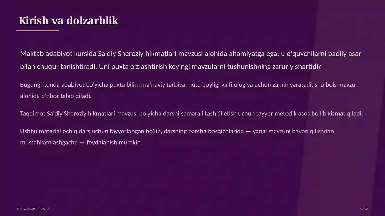 Sa'diy Sheroziy hikmatlari (6-sinf) 4