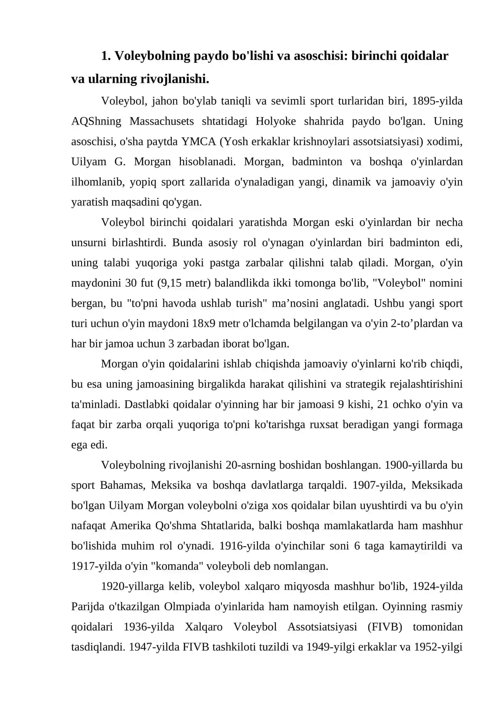 VOLEYBOLNING VUJUDGA KELISHI VA RIVOJLANISH TARIXI 4