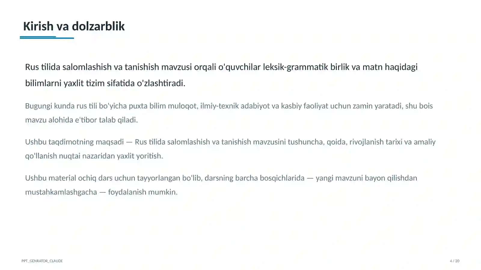 Rus tilida salomlashish va tanishish (2-sinf) 4