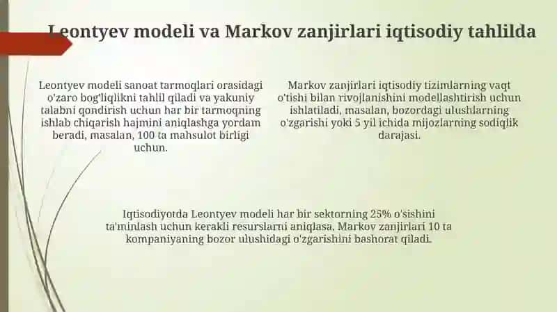 Matritsalar va chiziqli tenglamalar sistemalari iqtisodiyotda 4