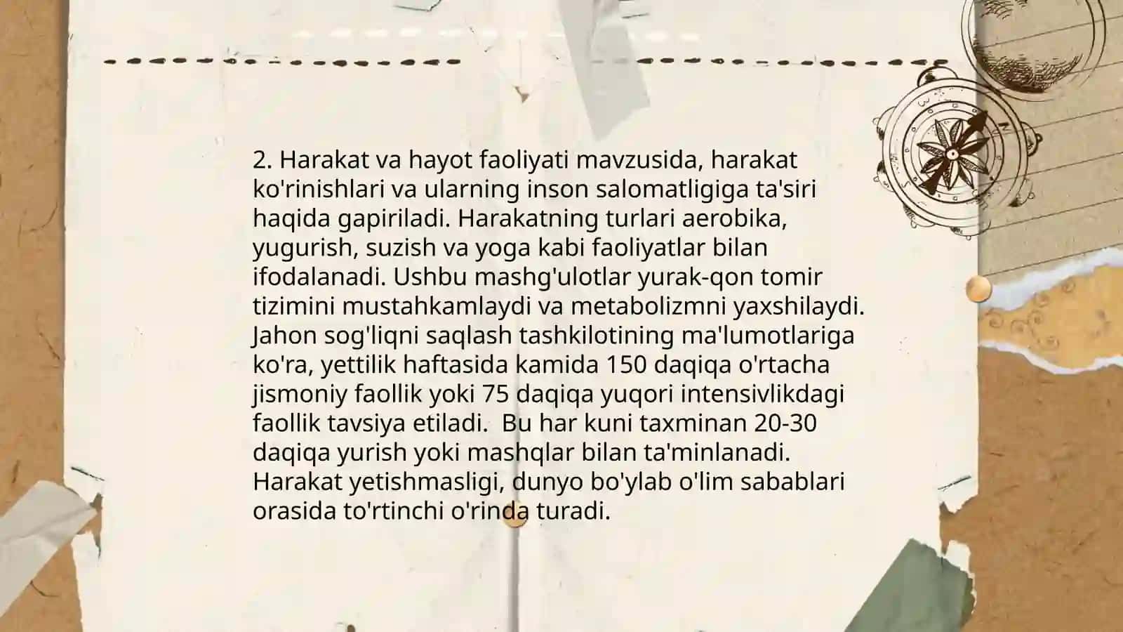 Harakatga o‘rgatish 4