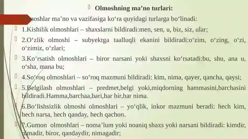 Olmosh mavzusini o‘rgatish 4