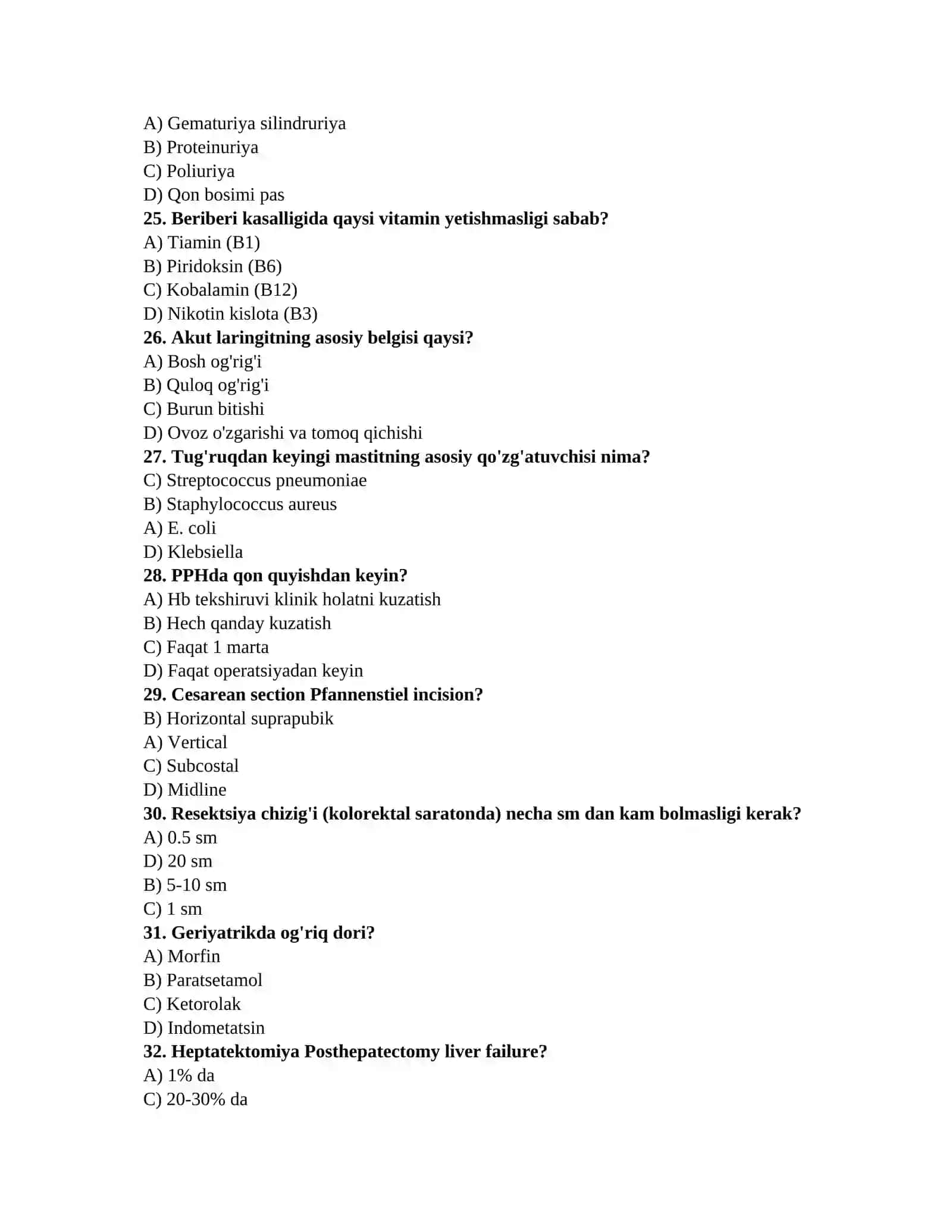 Tibbiyot bilimlari testi 4