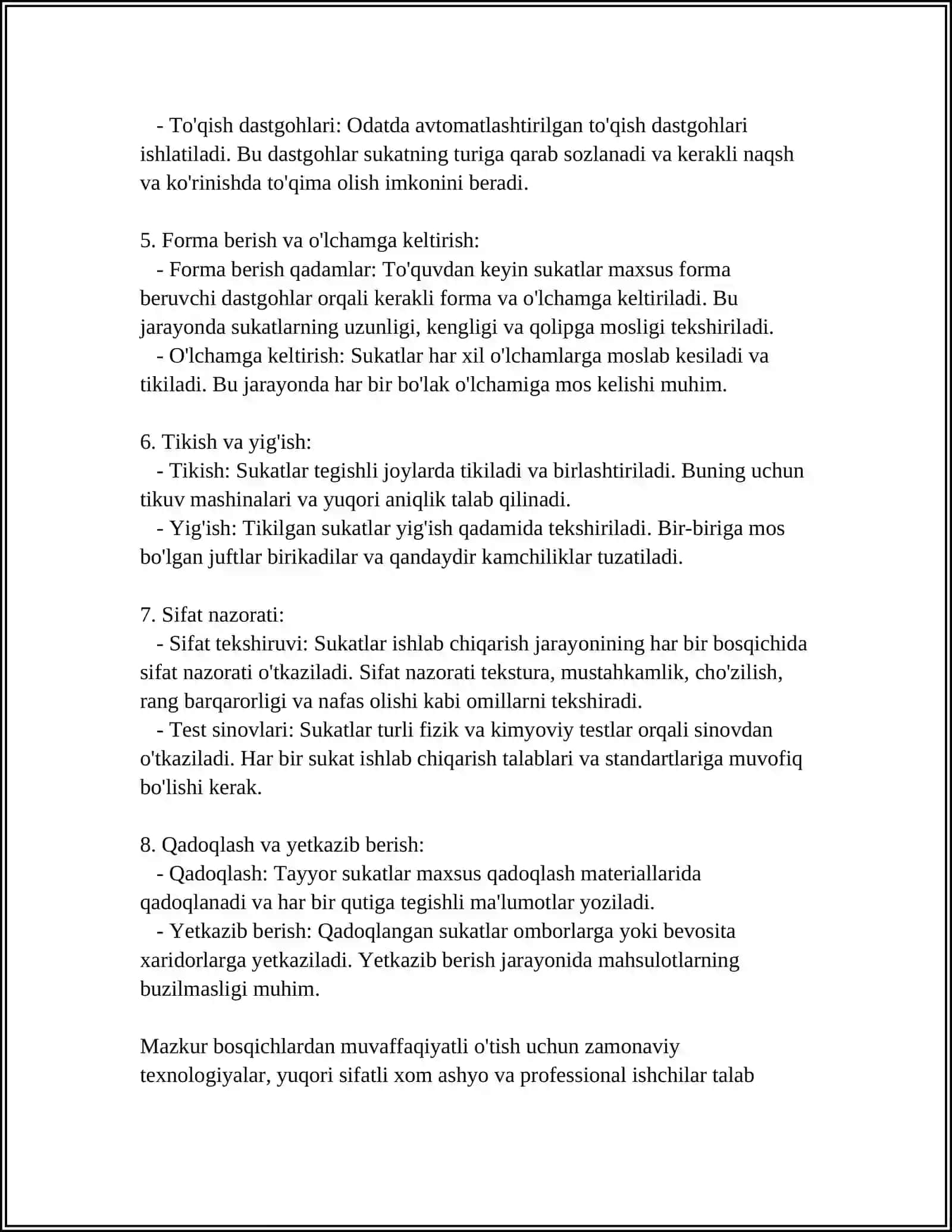 SUKATLAR ISHLAB CHIQARISH TEXNOLOGIYASI 4
