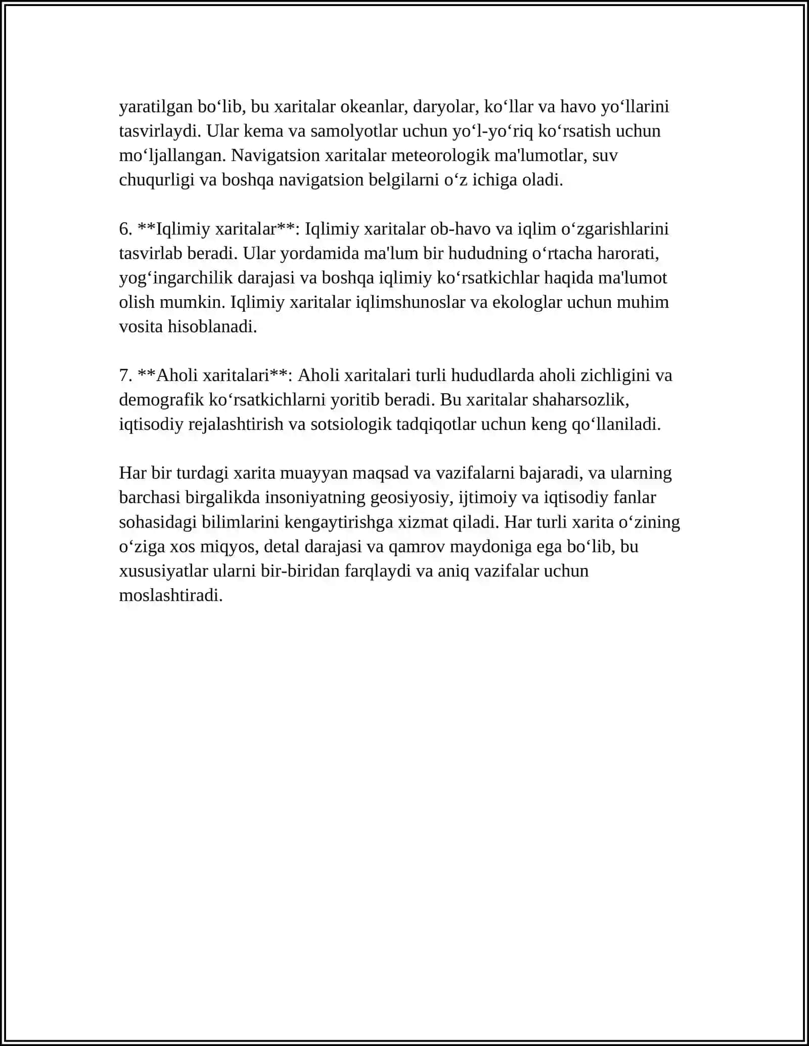 XARITALAR TURLARI: GEOGRAFIK, SIYOSIY, TEMATIK, TARIXIY, TARIXIY-MADANIYAT YODGORLIKLAR XARITALARI 4