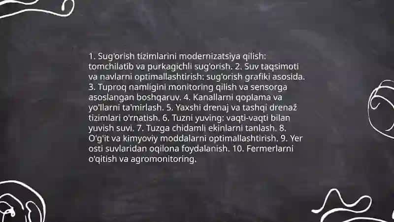 O'zbekistonda sho'rlik i oldini olish 4