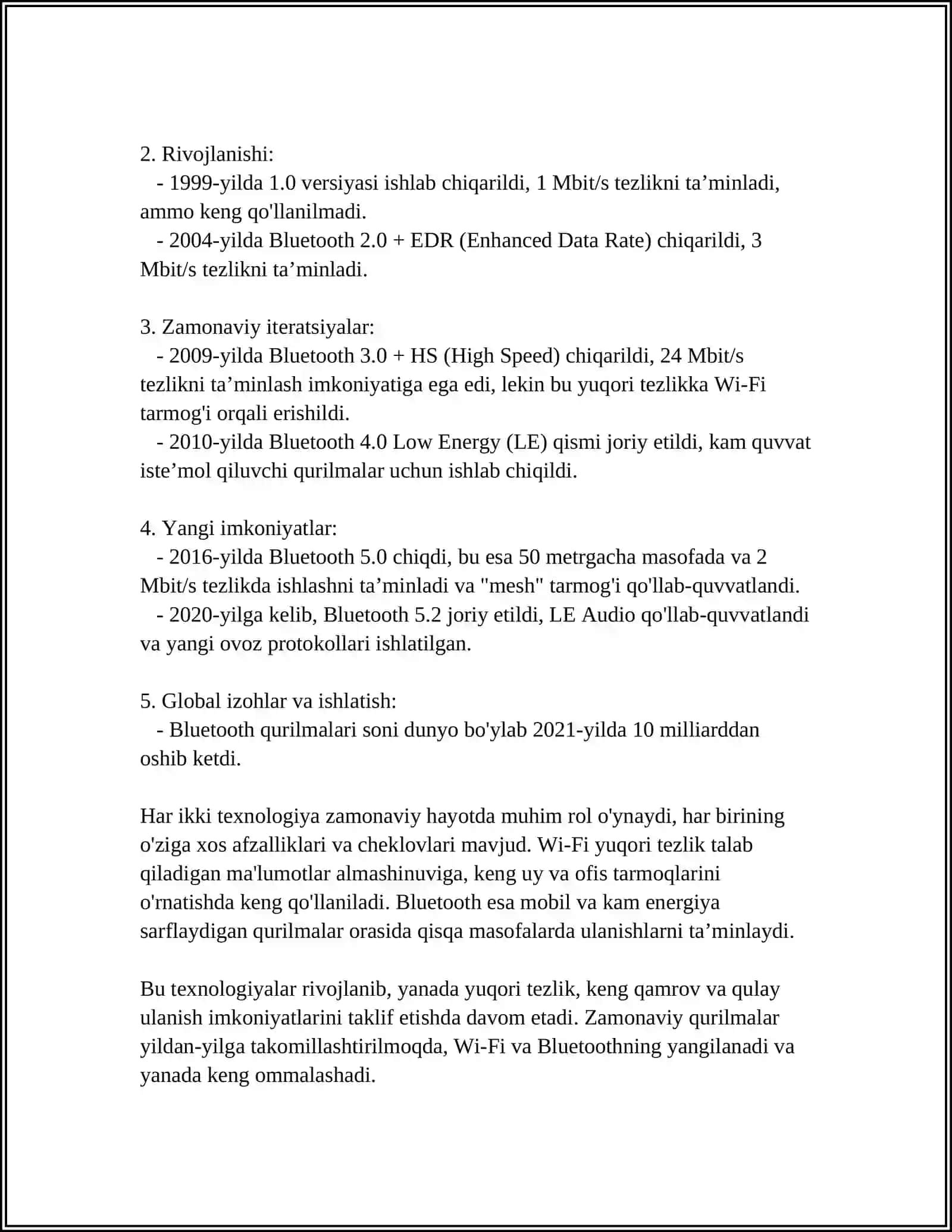 WIFI VA BLUETOOTH TARMOQLARI 4