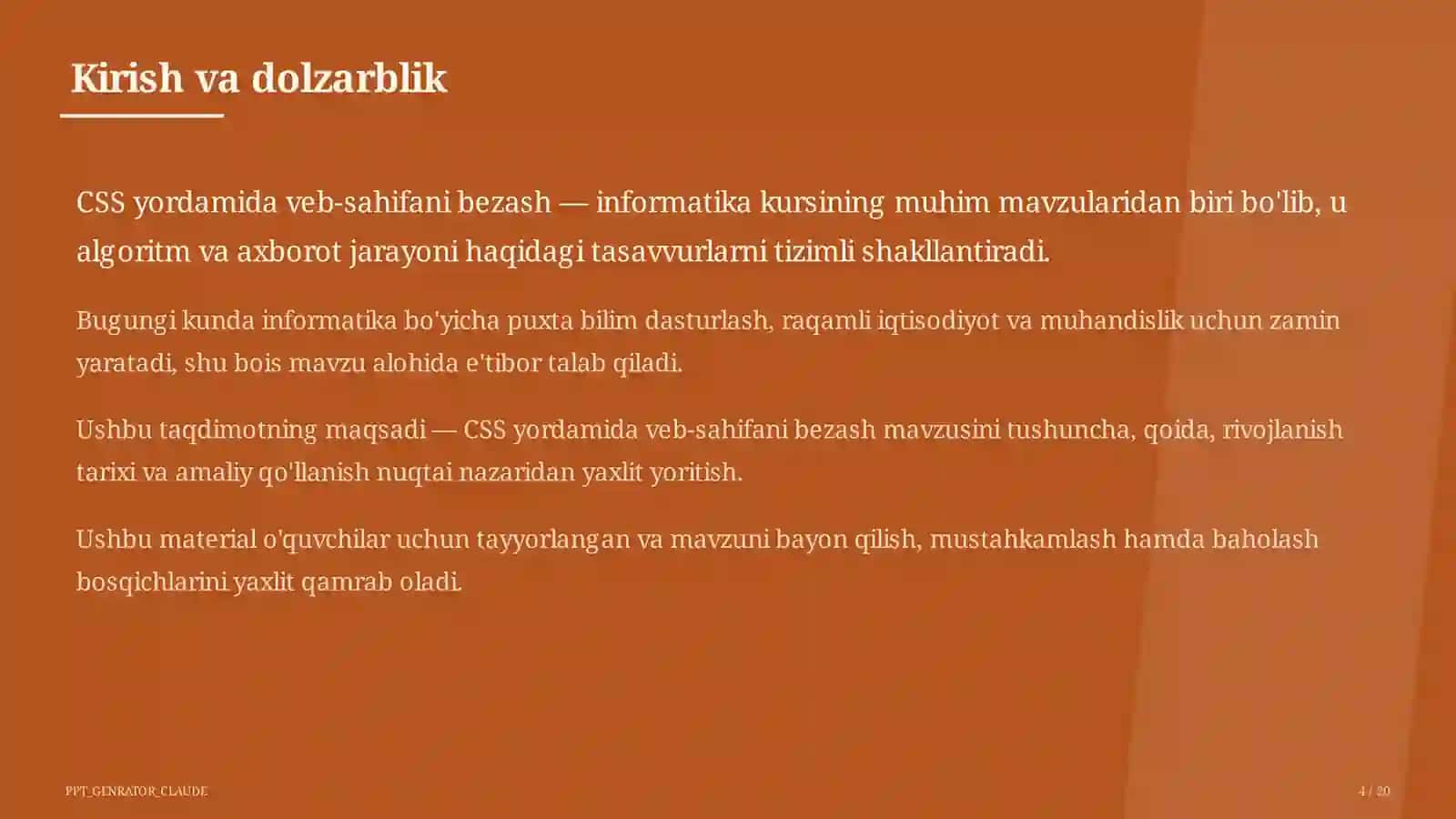 CSS yordamida veb-sahifani bezash (10-sinf) 4