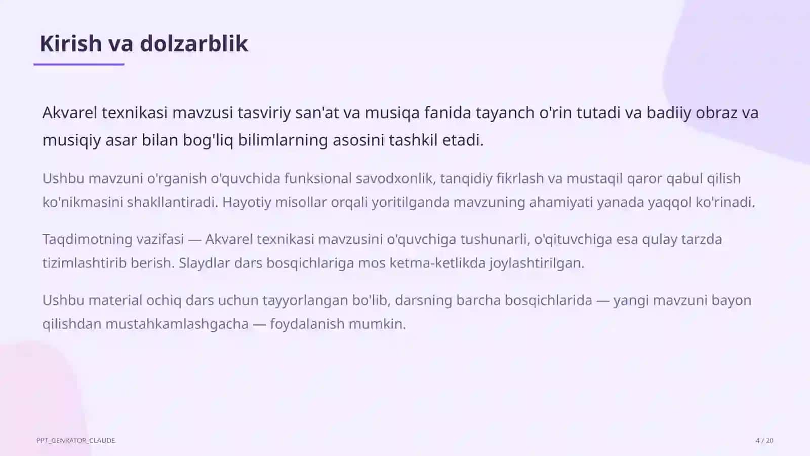 Akvarel texnikasi (5-sinf) 4