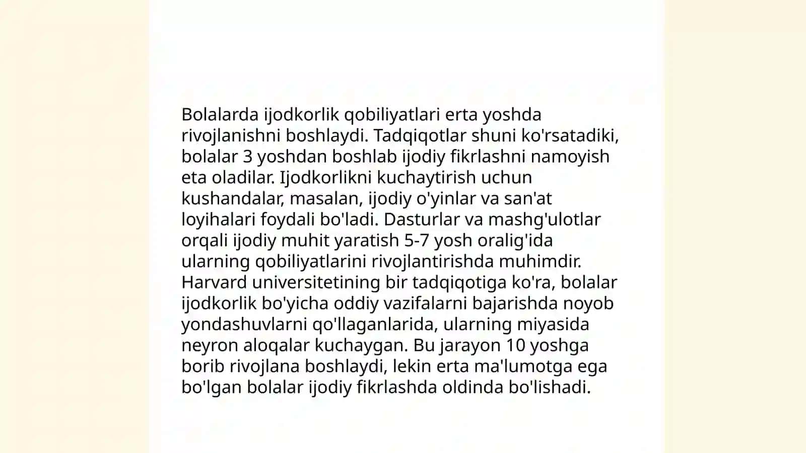 Aktiv xayolning bolalarda rivojlanishi 4