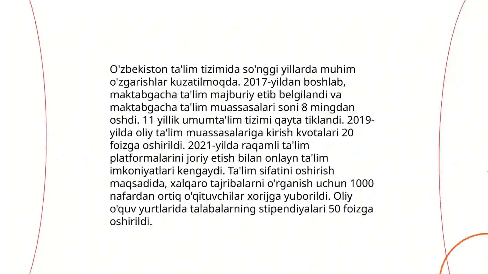 O'zbekiston respublikasi prezidenti Sh. M. Mirziyoyevning mamlakat ijtimoiy iqtisodiy rivojlanishini ta'minlashdagi tutgan o'rni 4