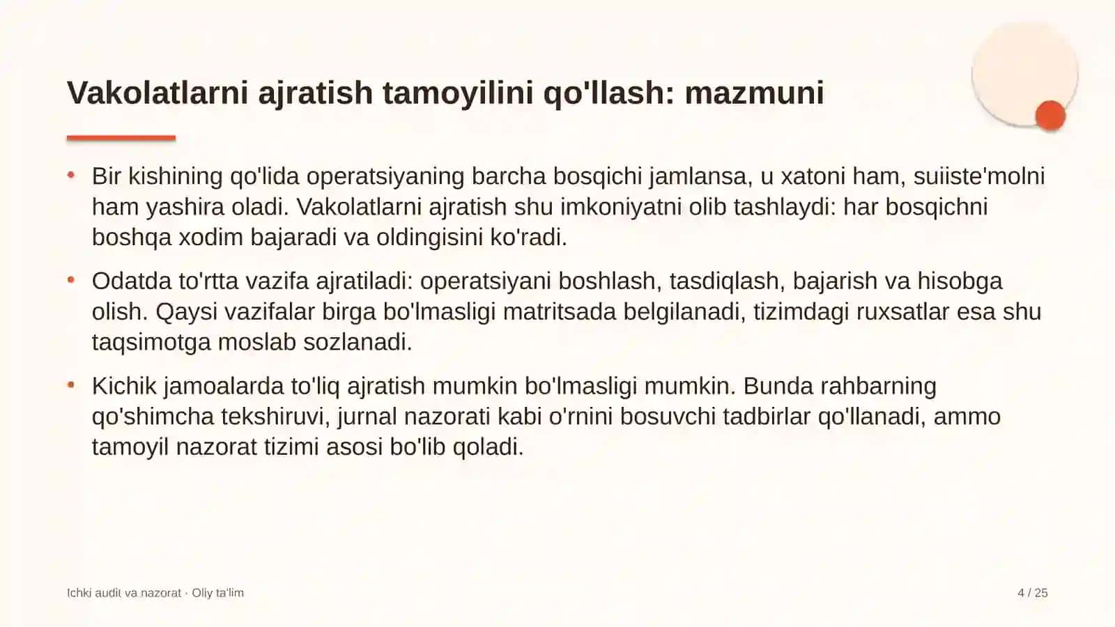 burg'ulash korxonalarida vakolatlarni ajratish tamoyilini qo'llash 5740 4