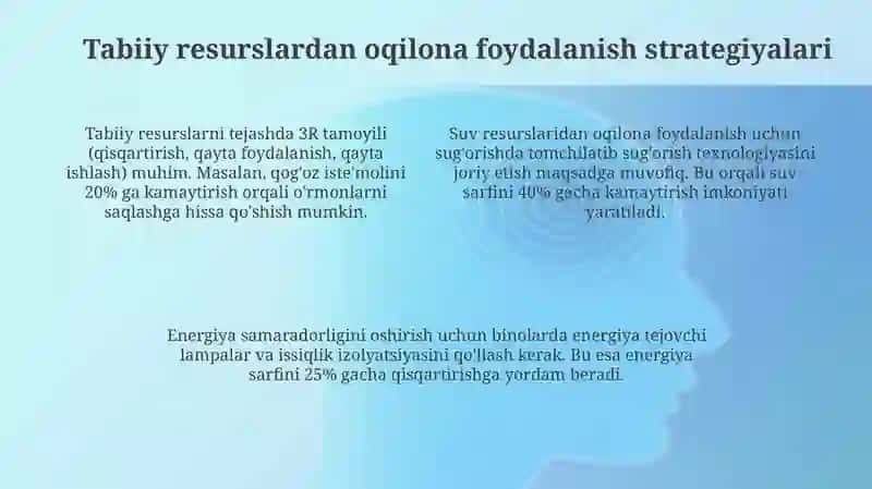 Atrof-muhitni muhofaza qilish va tabiiy resurslardan oqilona foydalanish 4