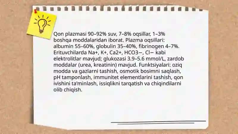 Organizmning ichki tuzilishi.Qon Sultanova Sarvinoz 4