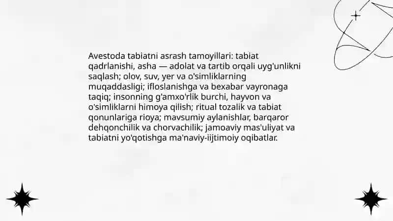 Avestosda tabiatni asrash haqida fikr va mulohazalar 4