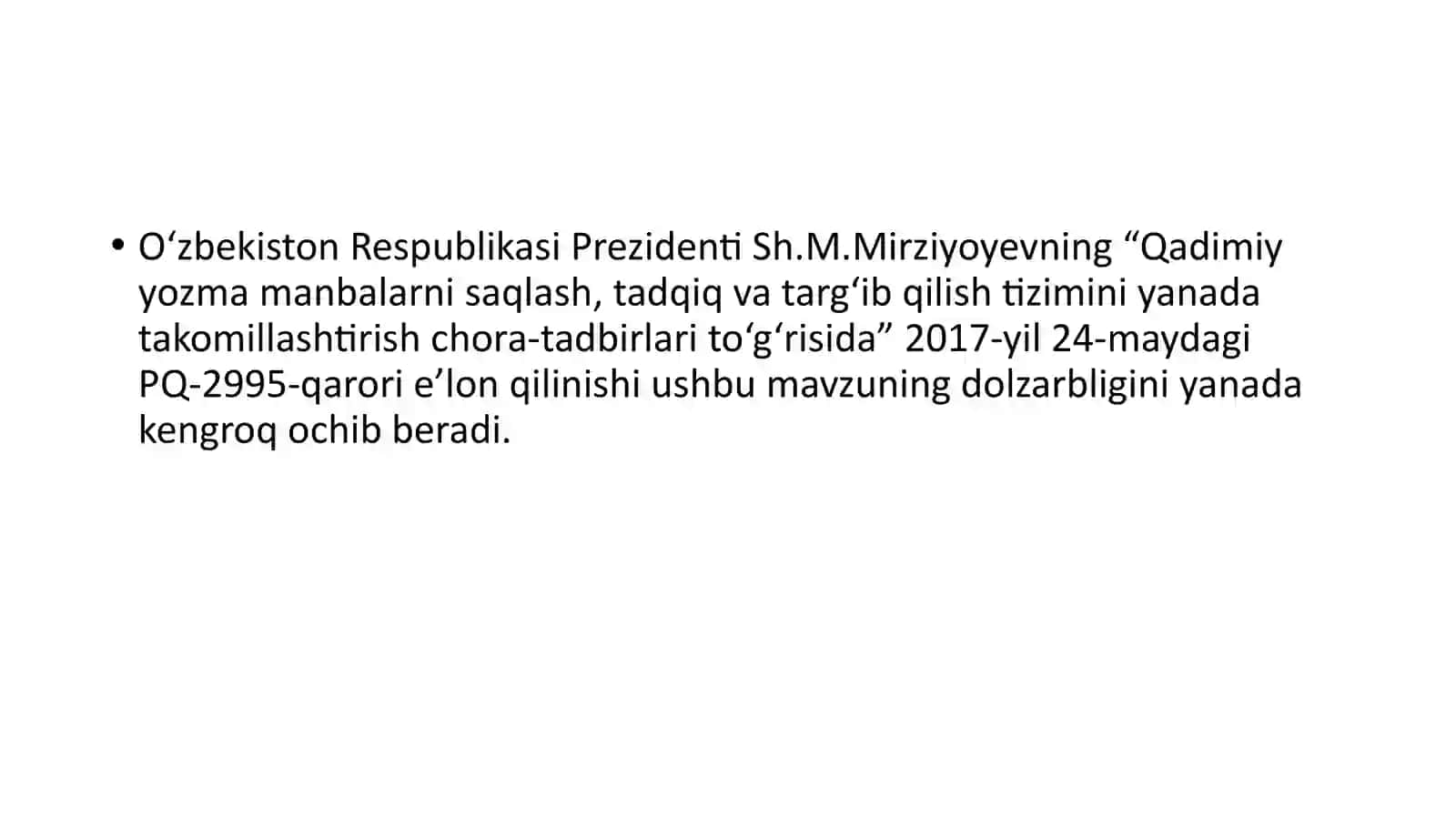 O'zbekiston sharqul yo'zma vaularning faoliyatlari 4