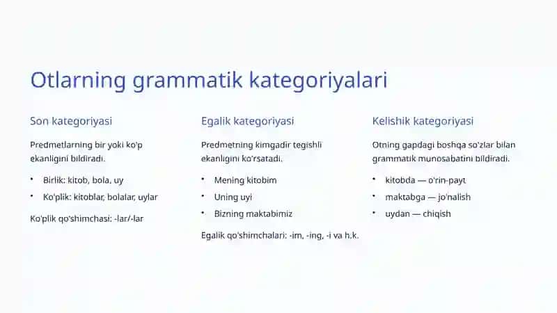 Otlarning leksik-grammatik oʻzgarishlari 4