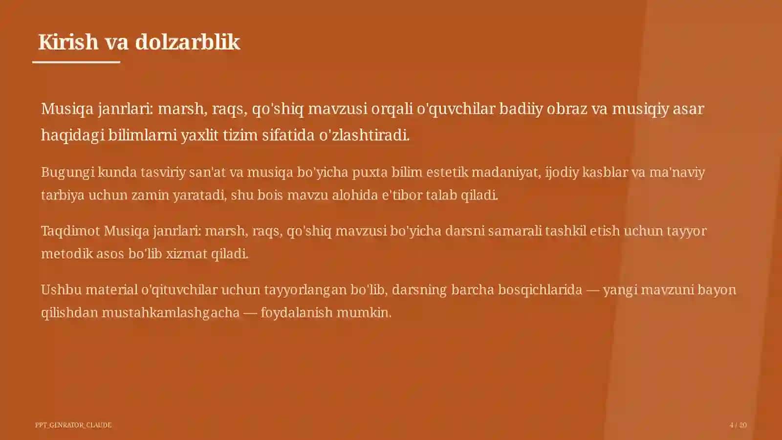 Tasviriy san'at va musiqa (1–7) — o'qituvchilar uchun 4