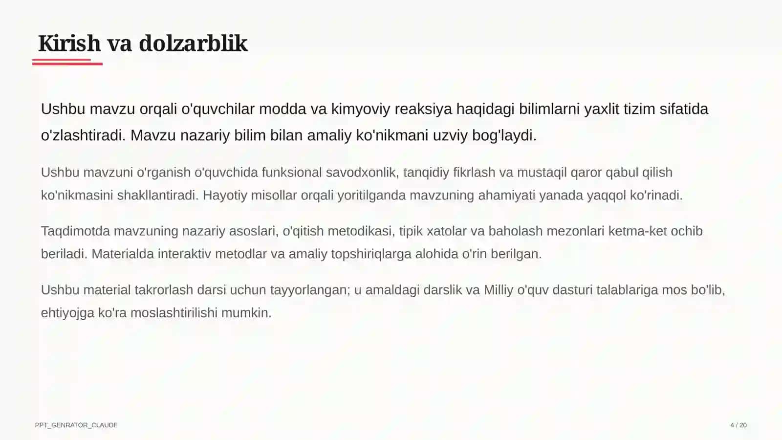 Moddalar va ularning xossalari: sof modda va aralashma (7-sinf) 4