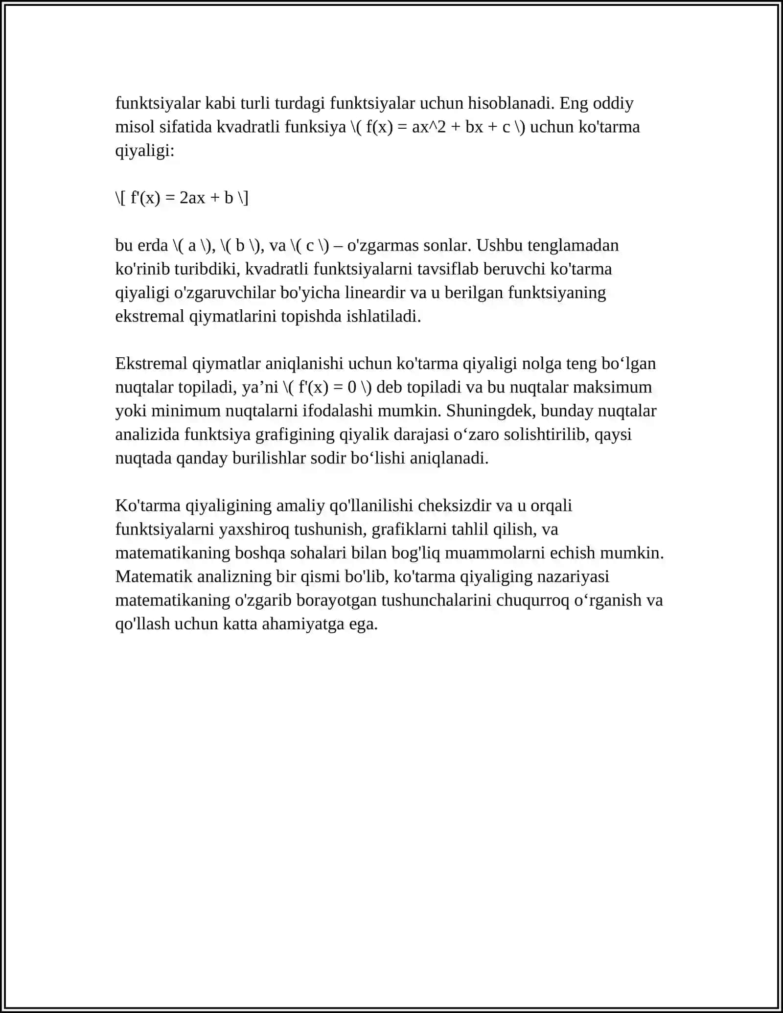 KO'TARMA QIYALIGINING USTUVORLIK KOEFFITSIENTINI HISOBLASH SXEMASINI CHIZISH 4