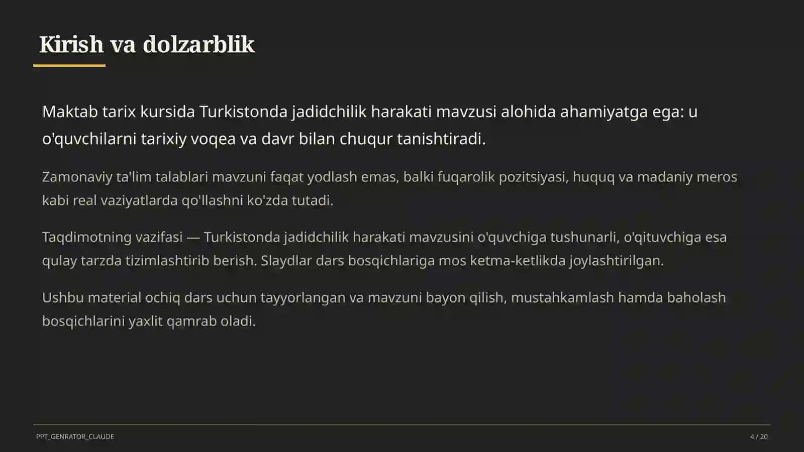 Turkistonda jadidchilik harakati (9-sinf) 4