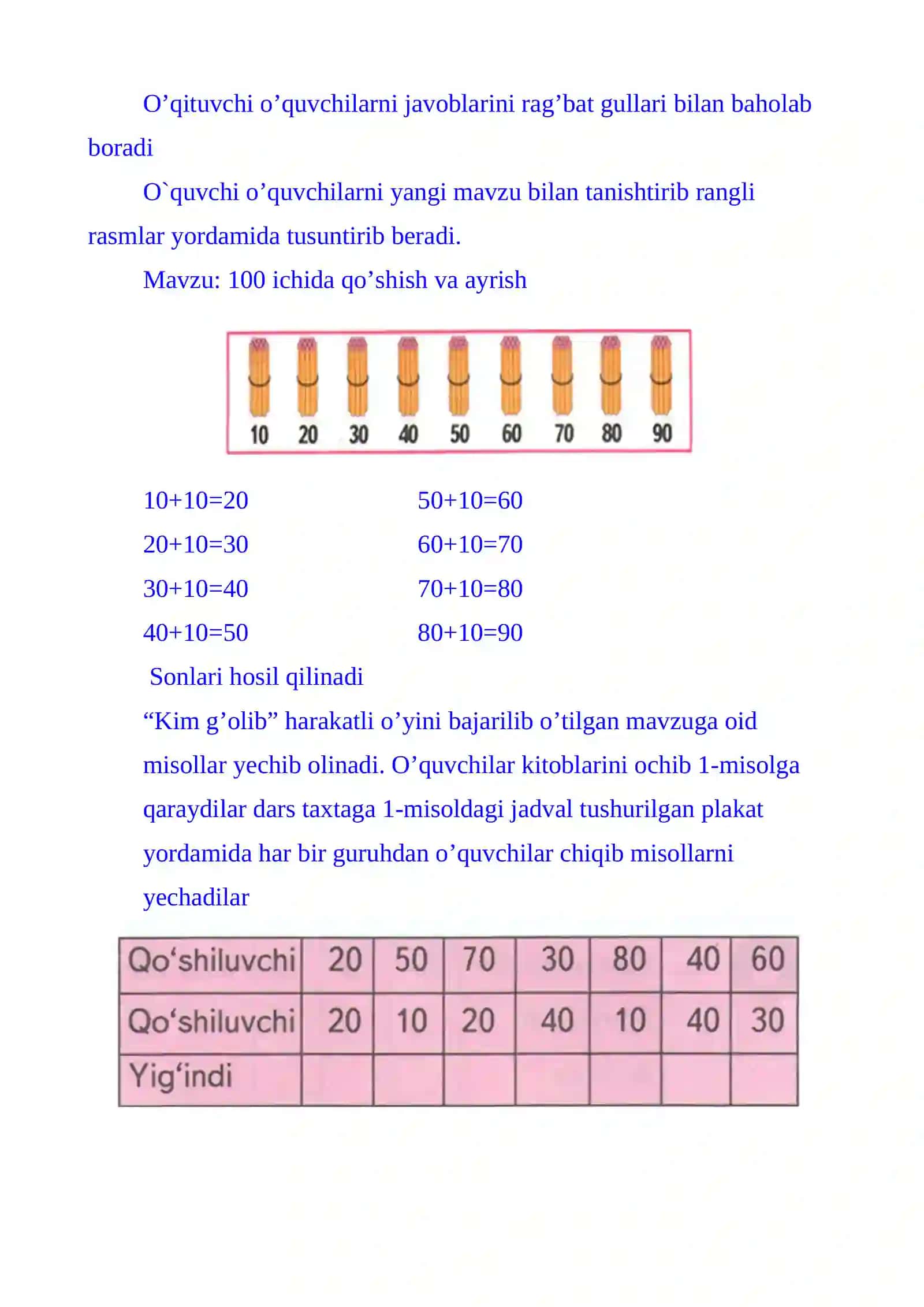 Matematika 1-sinf 4
