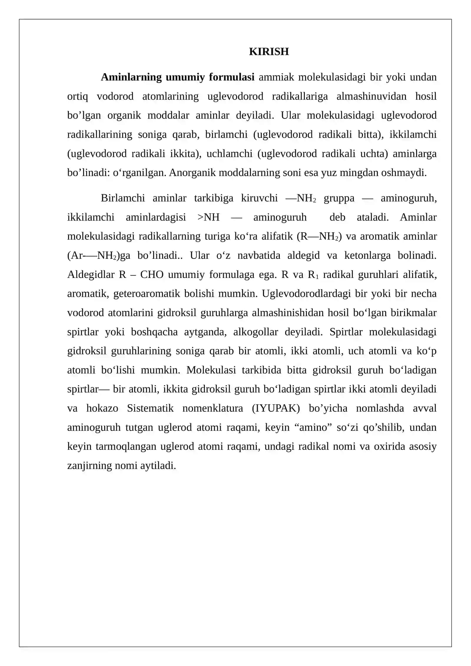Alifatik Aminlar Kurs ishi 4