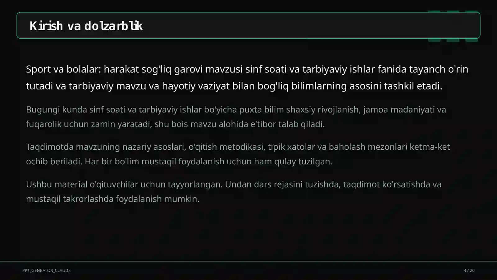 Harakat Sog'liq Garovi 4