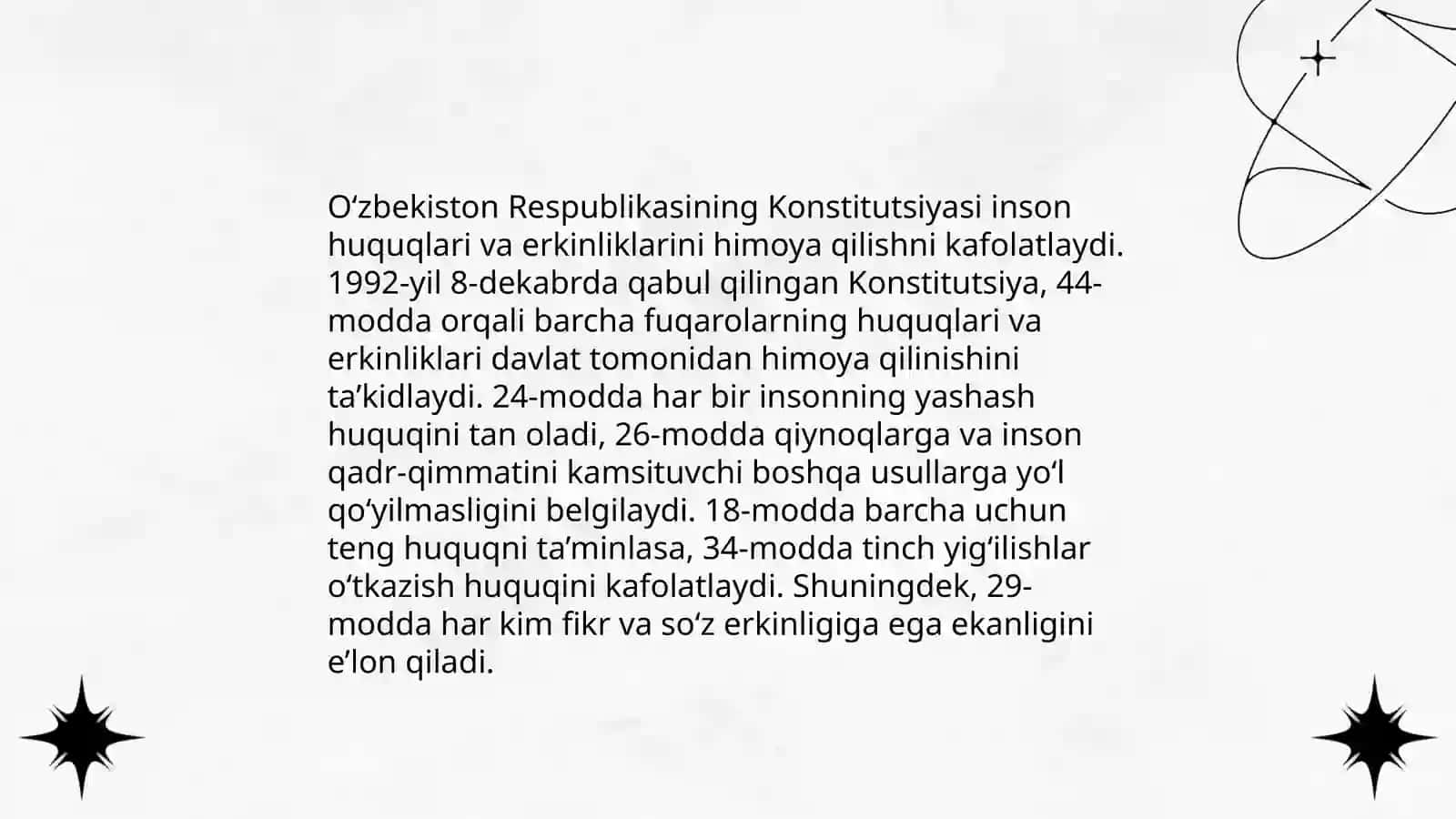 Yangi Oʻzbekistonda inson huquqlari va erkinliklarining kafolatlari 4