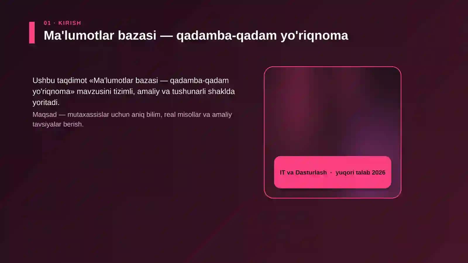 Ma'lumotlar bazasi — qadamba-qadam yo'riqnoma 4