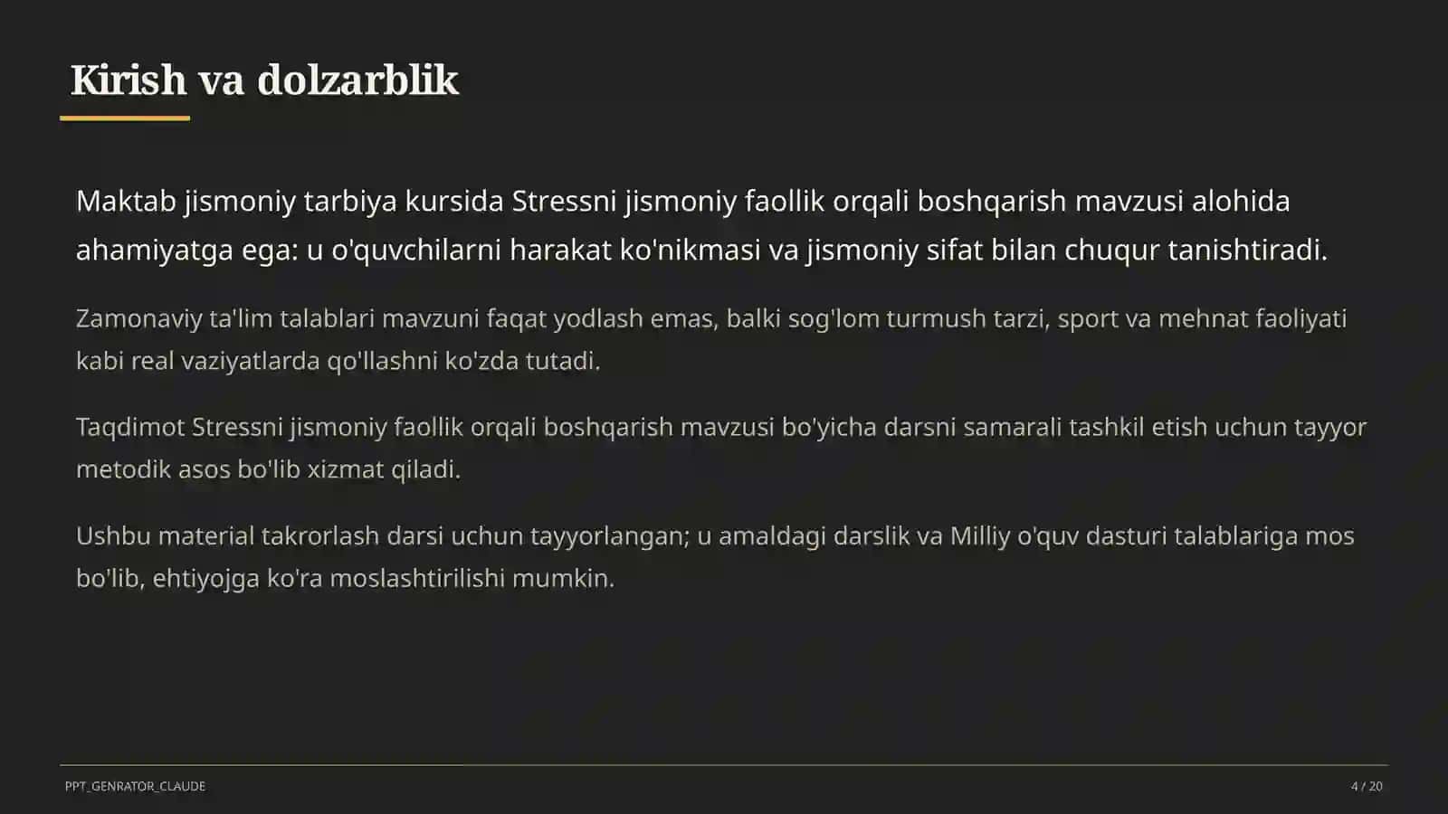 Stressni jismoniy faollik orqali boshqarish (11-sinf) 4