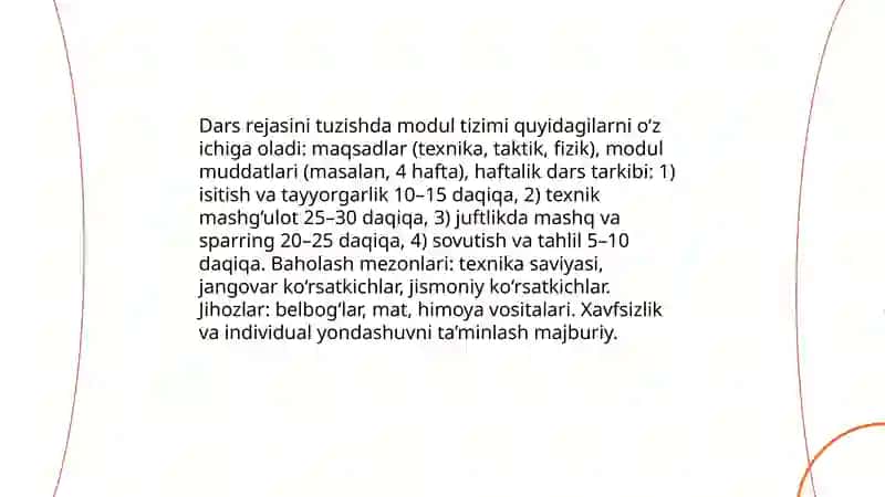 Belbog‘li kurash fani pedagogik asoslari va o‘quv maqsadlarini belgilash 4